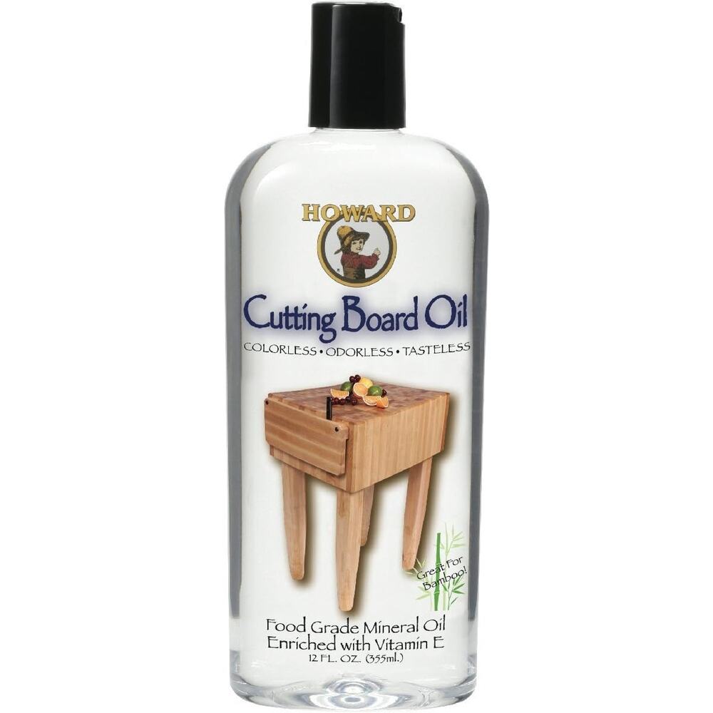 Howard Food Grade Mineral Oil, Wood Cutting Board Kitchen Utensils, 12 oz Bottle